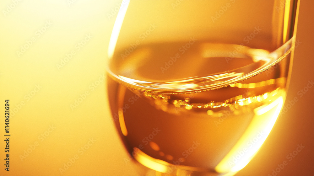 hyperrealistic close up of golden champagne glass with sparkling bubbles, glowing in warm light, evoking festive and celebratory mood hyperrealistic close up of golden champagne glass with sparkling bubbles, glowing in warm light, evoking festive and celebratory mood
