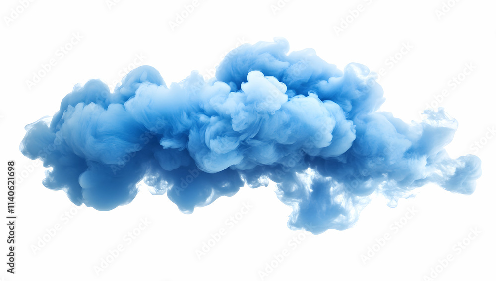 Blue smoke or cloud of ink in water, isolated on a white background Blue smoke or cloud of ink in water, isolated on a white background