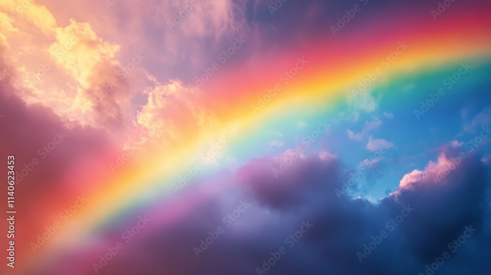 a colorful rainbow in the cloudy sky a colorful rainbow in the cloudy sky