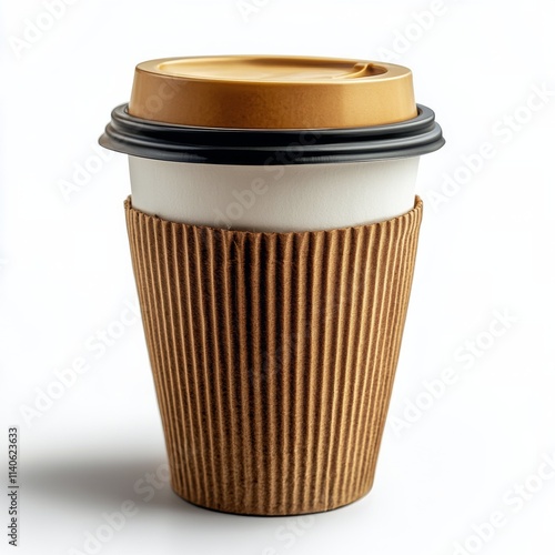 Wallpaper Mural Hot coffee in a takeout cup placed on a minimalistic background Torontodigital.ca