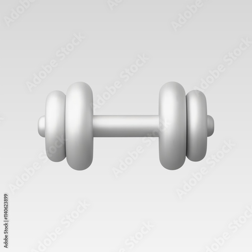 3d Realistic Dumbbell icon vector illustration