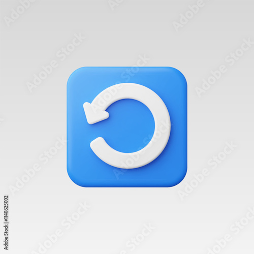 3d Realistic Reload or Refresh Icon vector illustration