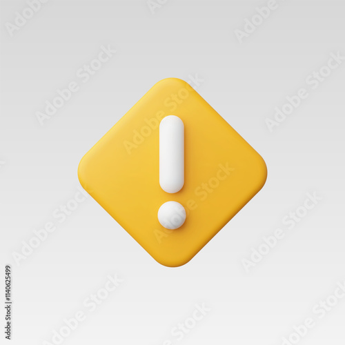 3d Realistic Warning sign vector illustration