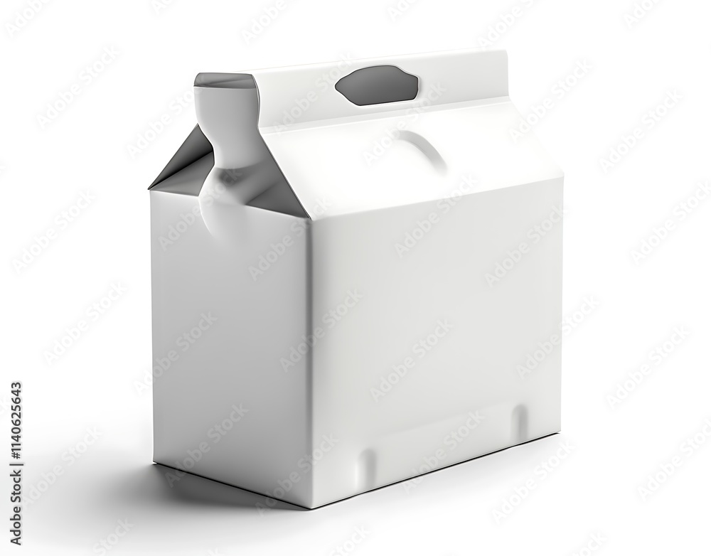 Blank White Carton Packaging With Handle Blank White Carton Packaging With Handle