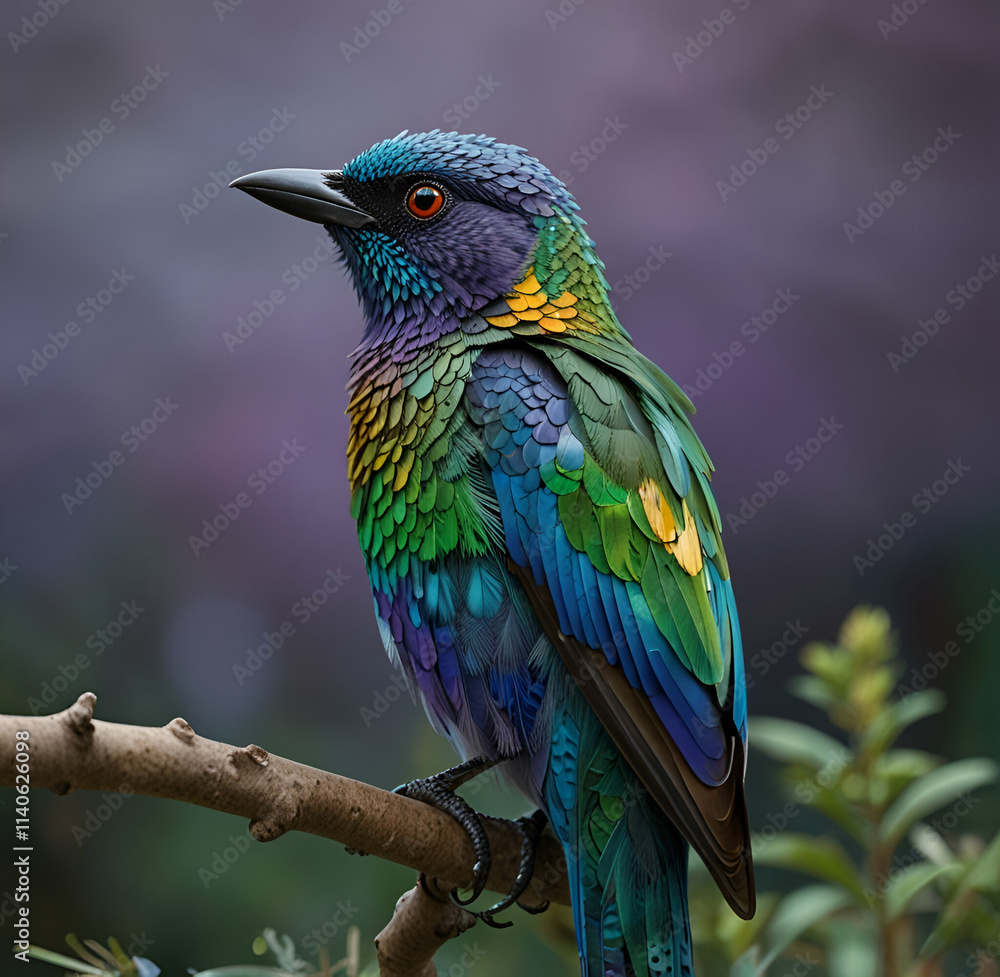 Obraz premium blue and yellow billed toucan AI generative