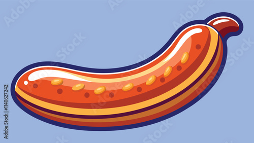 Delicious hot dog illustration with a vibrant yellow background showcasing its appetizing features