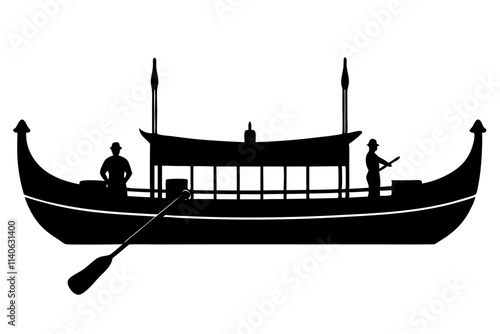 Boat vector silhouette vector illustration.