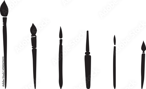 Paintbrush silhouette vector art illustration. Paintbrush vector icon.