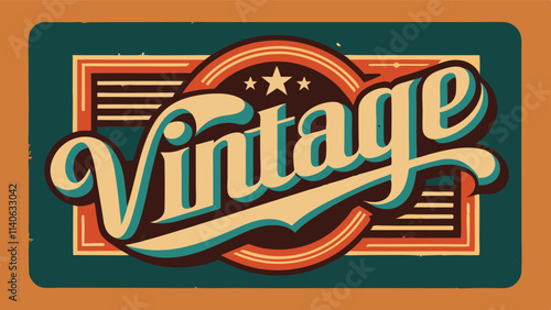 Creative vintage vector design with distinct lettering and circular elements showcasing a retro style