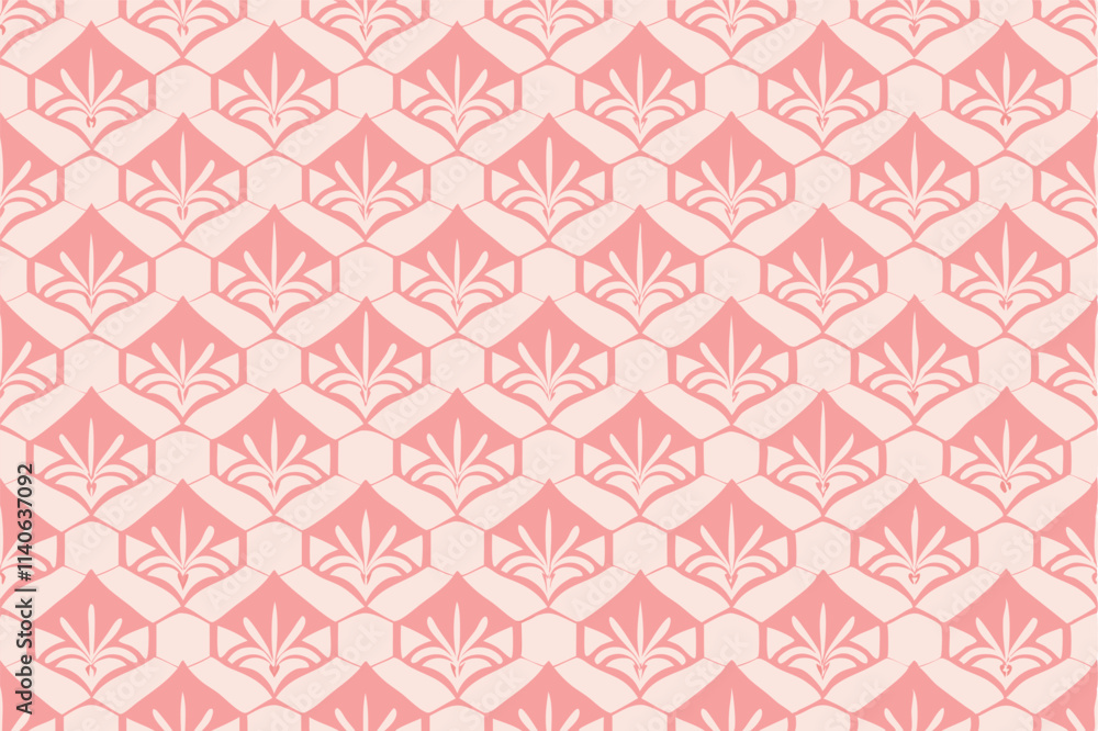 Intricate vector pattern design featuring floral motifs in a soft pink and cream color scheme ideal for textiles or wallpapers Intricate vector pattern design featuring floral motifs in a soft pink and cream color scheme ideal for textiles or wallpapers
