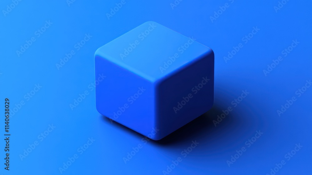 Single blue cube on blue background. Single blue cube on blue background.