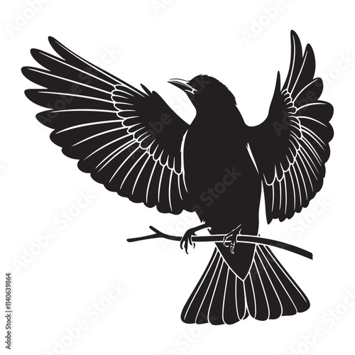 black bird vector silhouette design on a white background