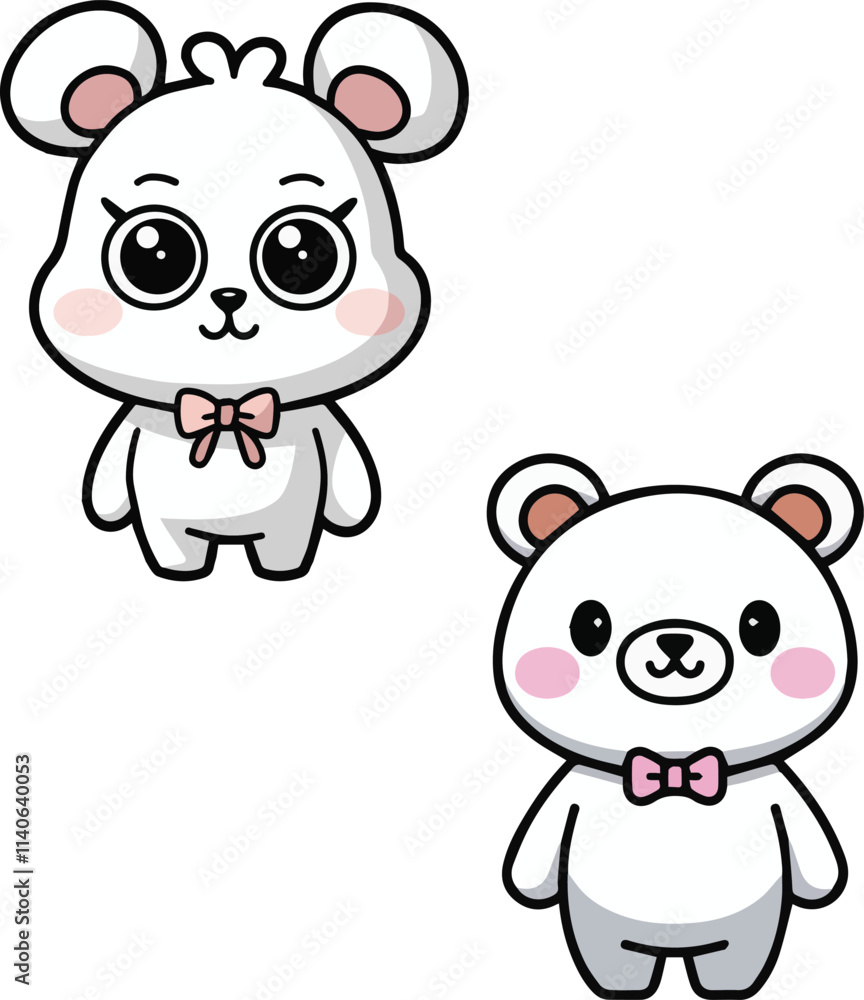 Naklejka premium cute bear outlines, different poses