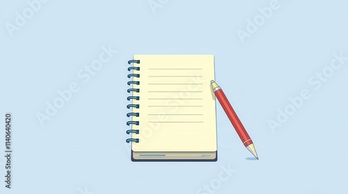 Writing ideas and creativity home office notepad and pen minimalist environment close-up view inspiration concept