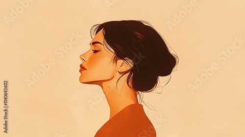 A Minimalist Portrait of a Woman in Natural Lighting and Soft Neutral Tones