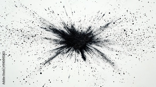 Wallpaper Mural Abstract black ink explosion on white background. Torontodigital.ca