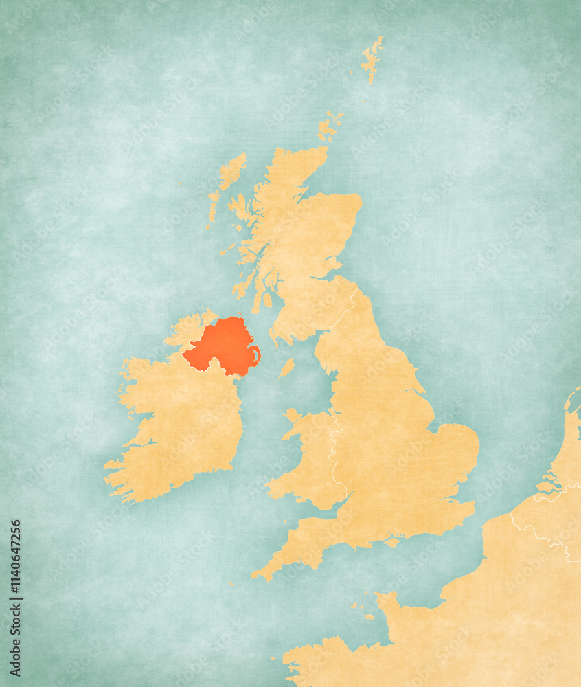 Map of British Isles - Northern Ireland Map of British Isles - Northern Ireland