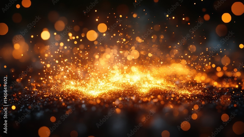 Obraz premium A close-up of Chinese firecracker sparks bursting into the night sky.
