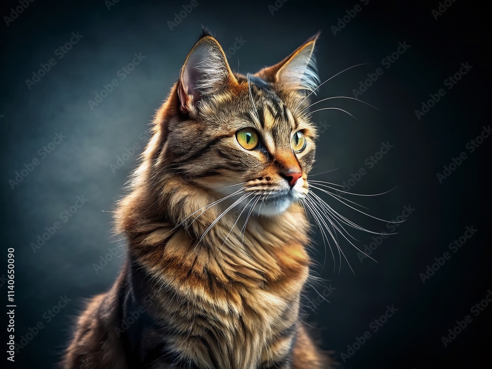 Obraz premium Regal Cat Portrait: Majestic Feline Photography, Elegant Cat Images, Luxury Cat Pictures, Stunning Cat Photoshoot, High-Quality Cat Photo