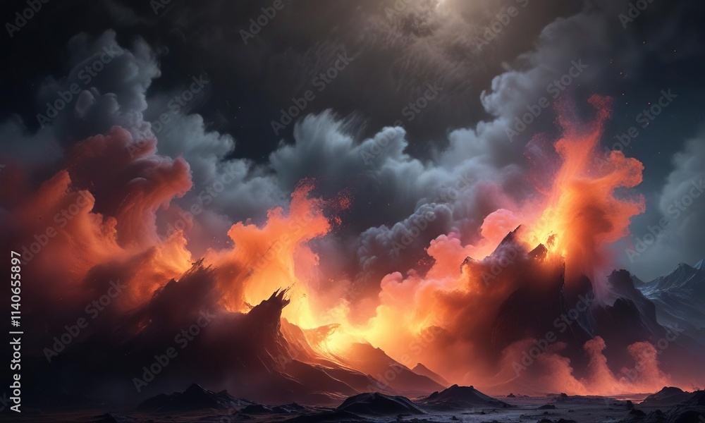 Fototapeta premium Mysterious misty haze swirling across a dark canvas, abstract, ethereal, fog