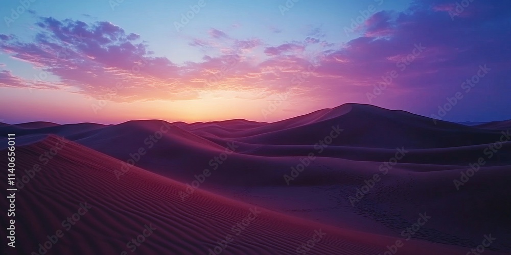 sand dunes under twilight sky, grainy texture effect, Generative AI sand dunes under twilight sky, grainy texture effect, Generative AI