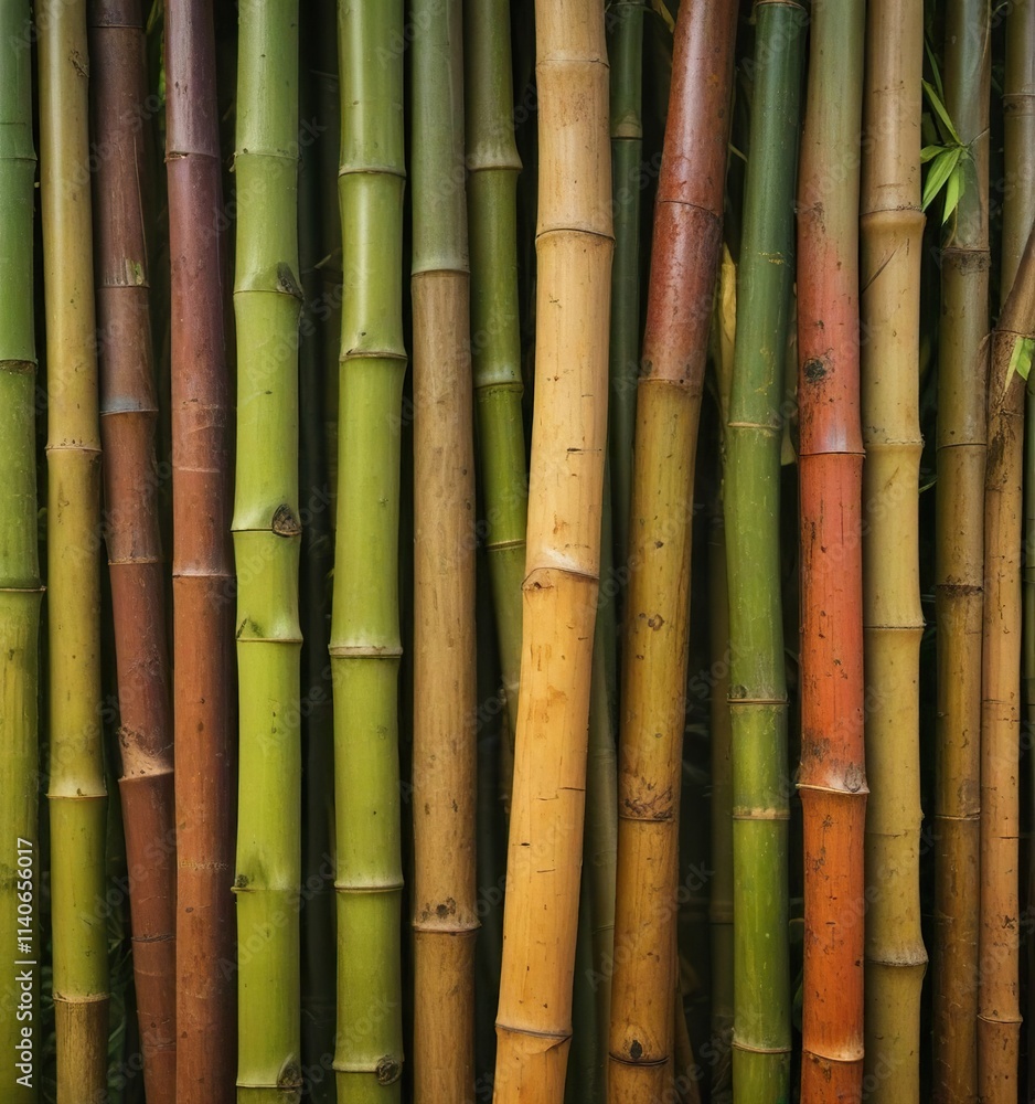 Natural abstract background made of cut bamboo trunks, decoration, bamboo Natural abstract background made of cut bamboo trunks, decoration, bamboo