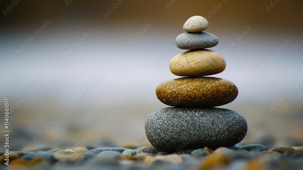 Smooth Balanced River Stones Stacked in a Harmonious Arrangement on a Tranquil Natural Background Reflecting Peace and Serenity for Wellness Themes Smooth Balanced River Stones Stacked in a Harmonious Arrangement on a Tranquil Natural Background Reflecting Peace and Serenity for Wellness Themes