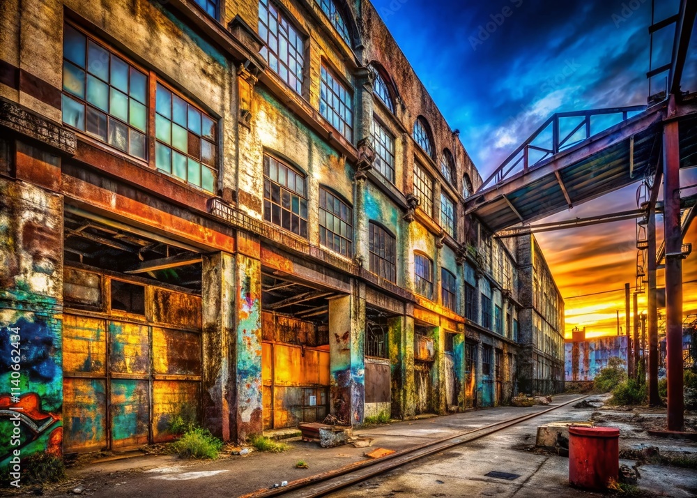 Fototapeta premium San Francisco Urban Exploration: Soma District Decay, Grunge, Abandoned Buildings, Industrial Photography