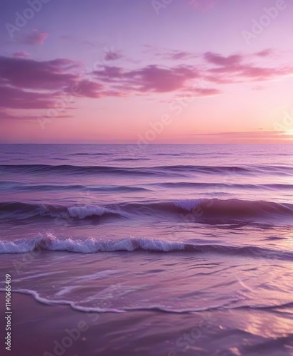 Soft focus abstract photography of a calming ocean scene in shades of pink and purple, ocean, relaxing