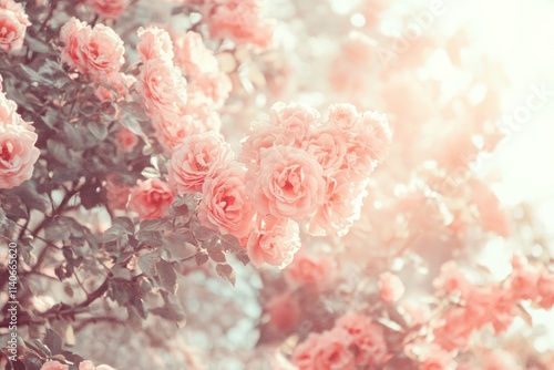 Wallpaper Mural Beautiful Soft Pink Roses in Full Bloom Torontodigital.ca