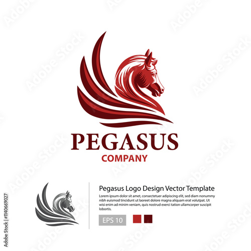 Pegasus logo design template-Mascot design-vector photo