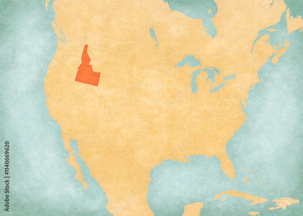 Map of United States of America - Idaho Map of United States of America - Idaho