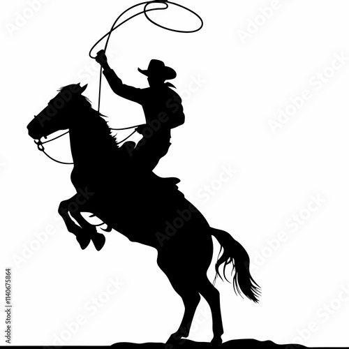 cowboy horse, silhouette, vector, animal, illustration, black