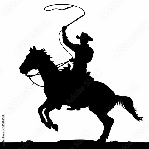 cowboy horse, silhouette, vector, animal, illustration, black