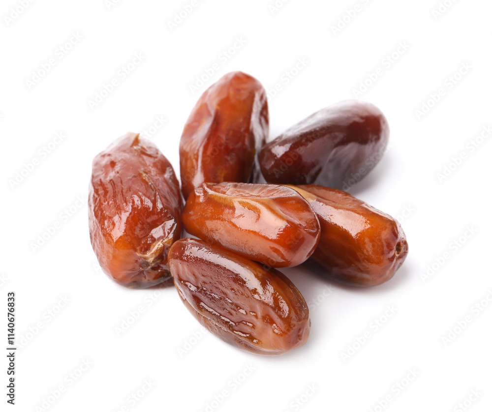 Tasty sweet dried dates isolated on white Tasty sweet dried dates isolated on white
