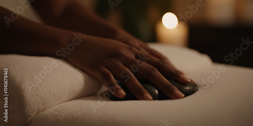 Wallpaper Mural Relaxing massage with smooth stones on a towel. Torontodigital.ca
