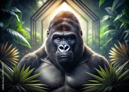 Silverback Gorilla Fashion Photography: Powerful Apparel Brand Logo Shoot photo