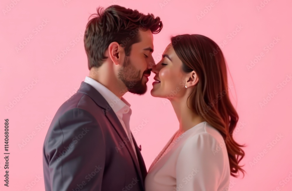 couple in love kissing against sunset, valentine's day couple in love kissing against sunset, valentine's day