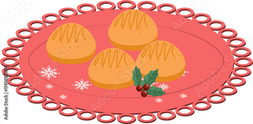 Profiteroles are a French Christmas dessert on a plate.