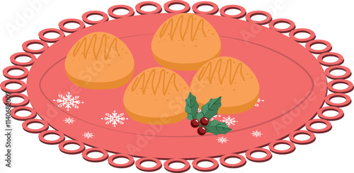 Profiteroles are a French Christmas dessert on a plate.