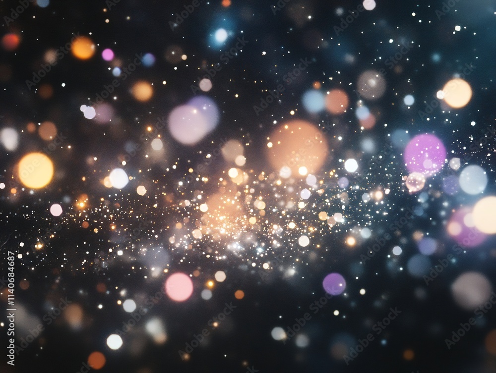 Obraz premium Captivating Cosmic Sparkles Mesmerizing Diamond Like Glitter on a Celestial Black Backdrop