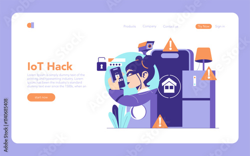 Cybercrime. Flat Vector Illustration