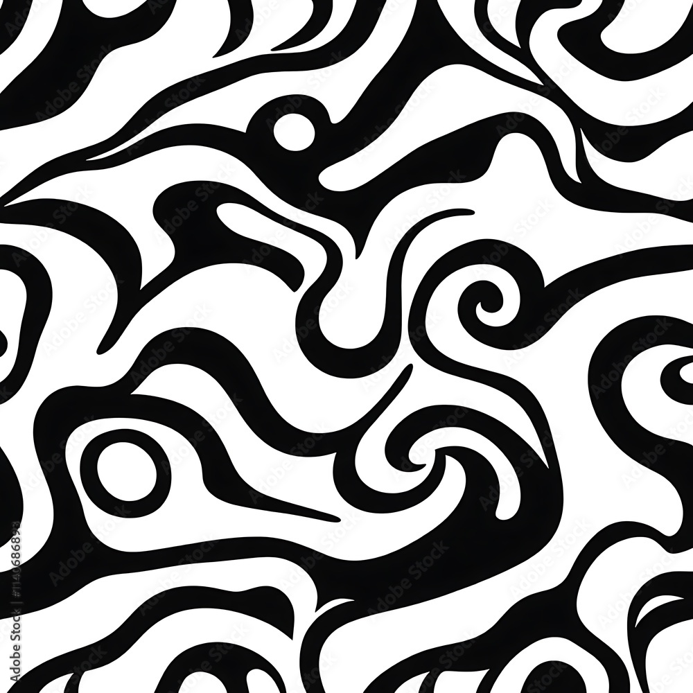 Fototapeta premium Abstract Swirling Monochrome Pattern 