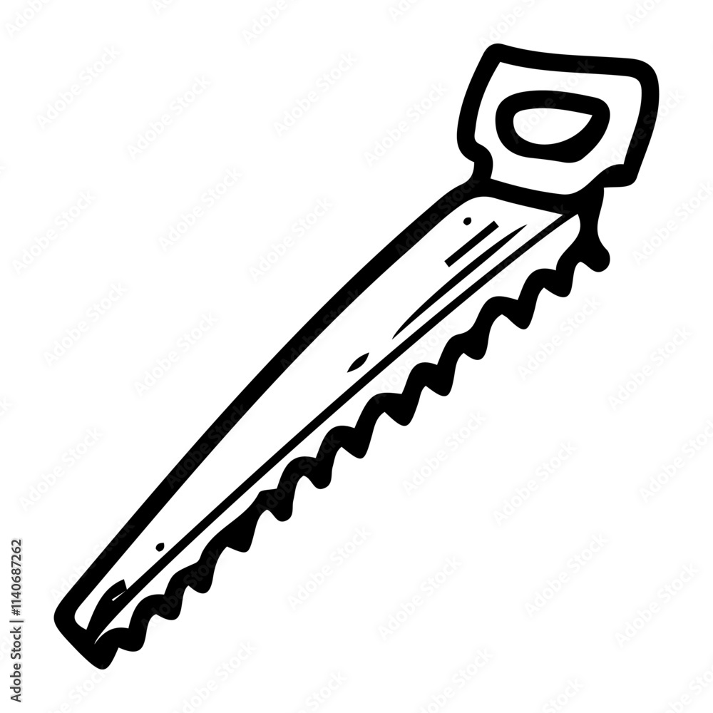 Hacksaw hand drawn doodle. Hand saw tool. Sawing wood. Workshop equipment. Device with metal blade. Vector line art illustration. Hacksaw hand drawn doodle. Hand saw tool. Sawing wood. Workshop equipment. Device with metal blade. Vector line art illustration.