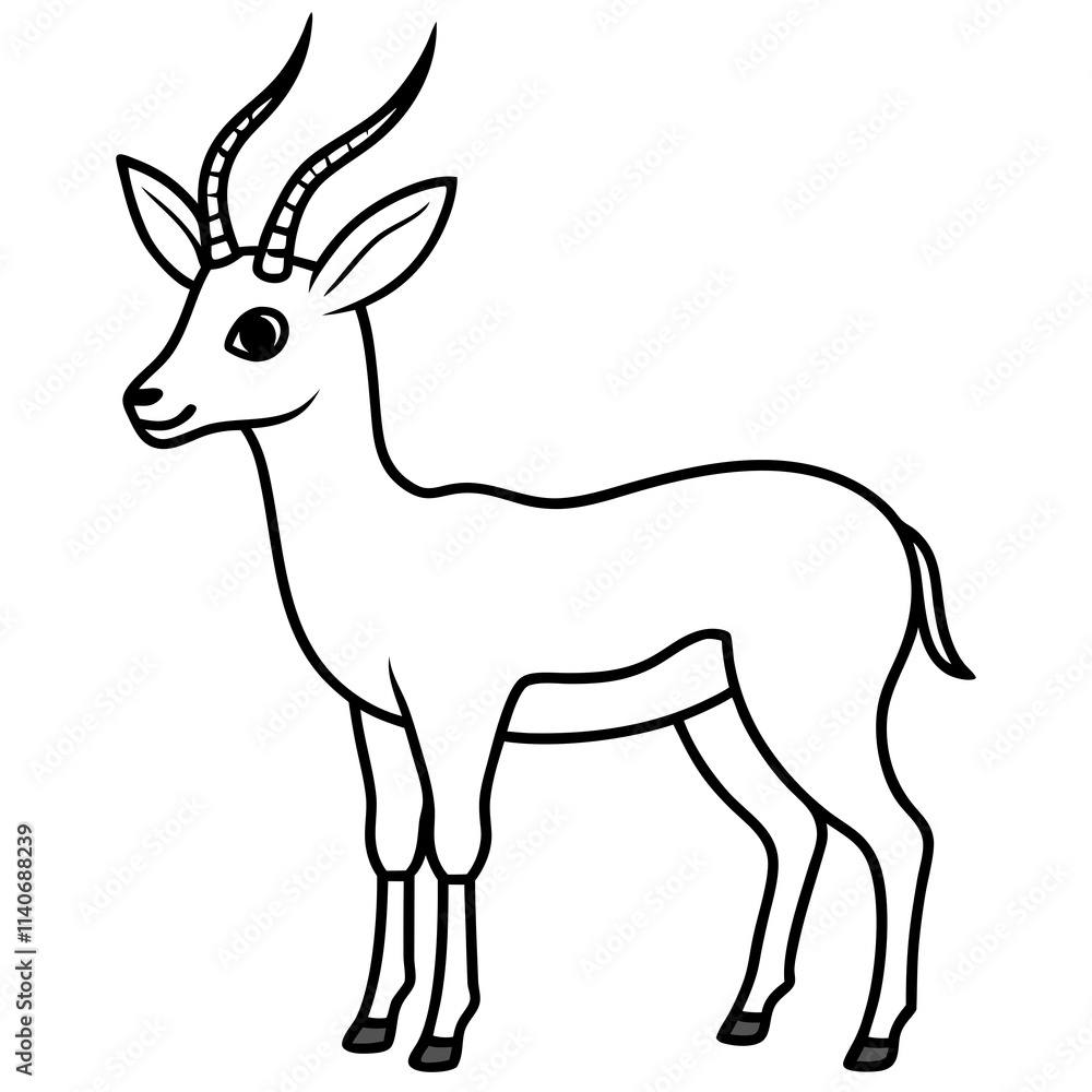 cute springbok line art vector cute springbok line art vector