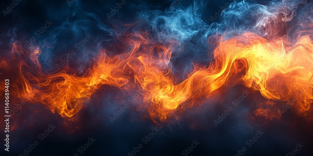 Abstract burning ember designs with smoky textures, Generative AI Abstract burning ember designs with smoky textures, Generative AI