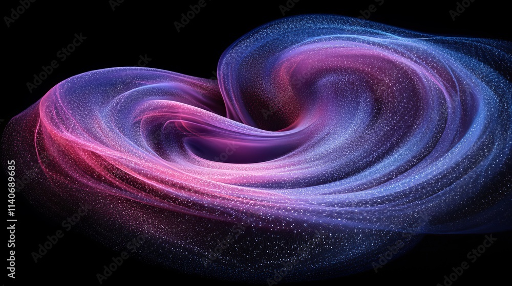 Magenta and cyan fluid swirl on black, grainy texture, futuristic, Generative AI Magenta and cyan fluid swirl on black, grainy texture, futuristic, Generative AI