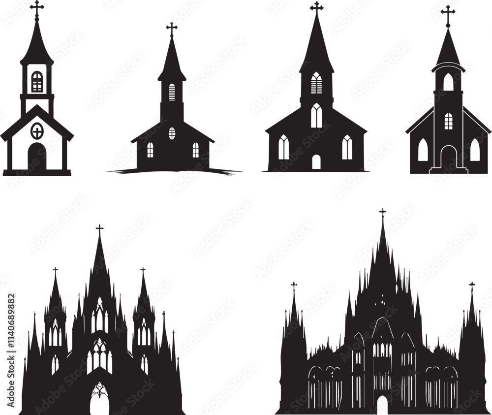 Fototapeta premium Silhouettes of Churches