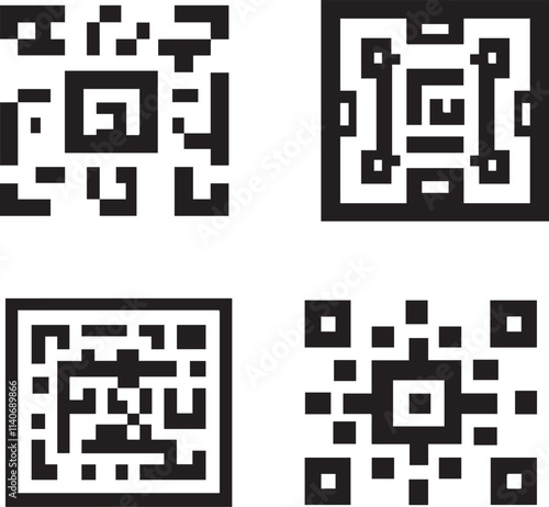 QR Code on white background Silhouette