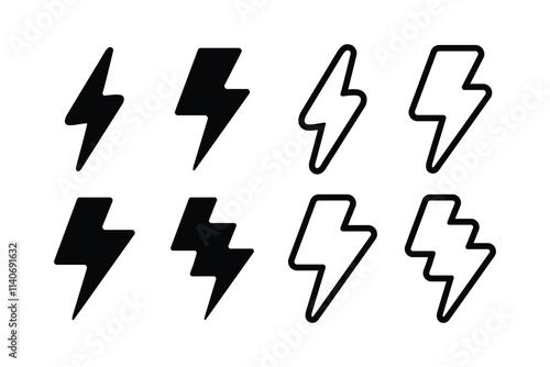 Lightning icon set illustration. electric sign and symbol. power icon. energy sign.